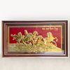  Tranh mã đáo thành công đồng vàng nền đỏ 52x92cm 