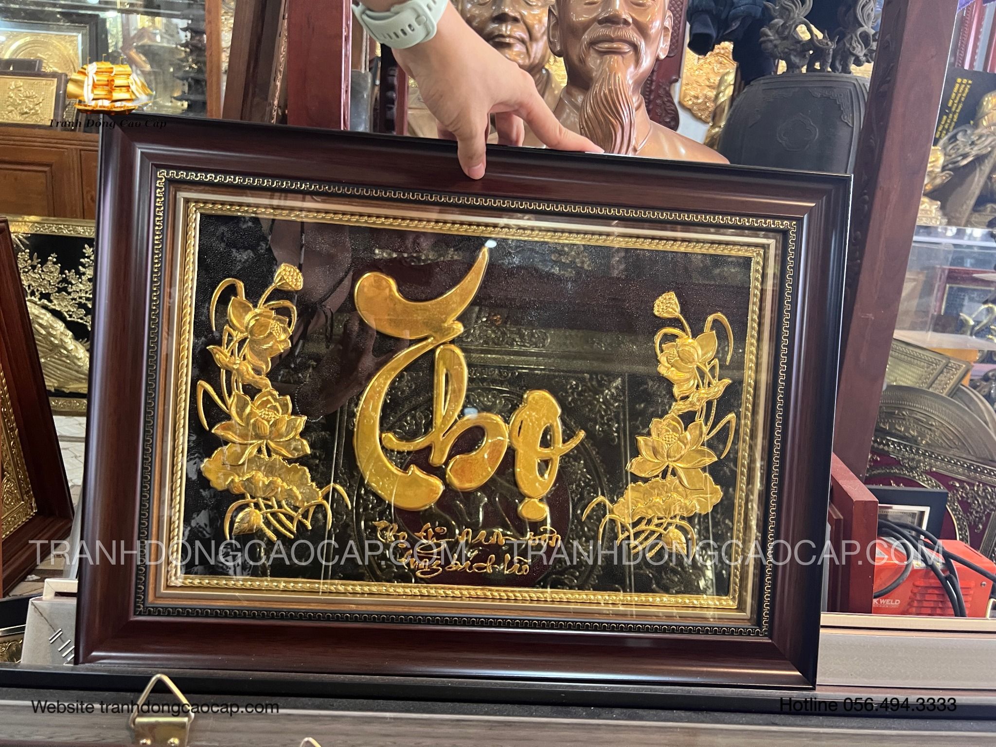 Tranh Chữ Thọ Dát Vàng ( kích thước 38cm x 54cm) 