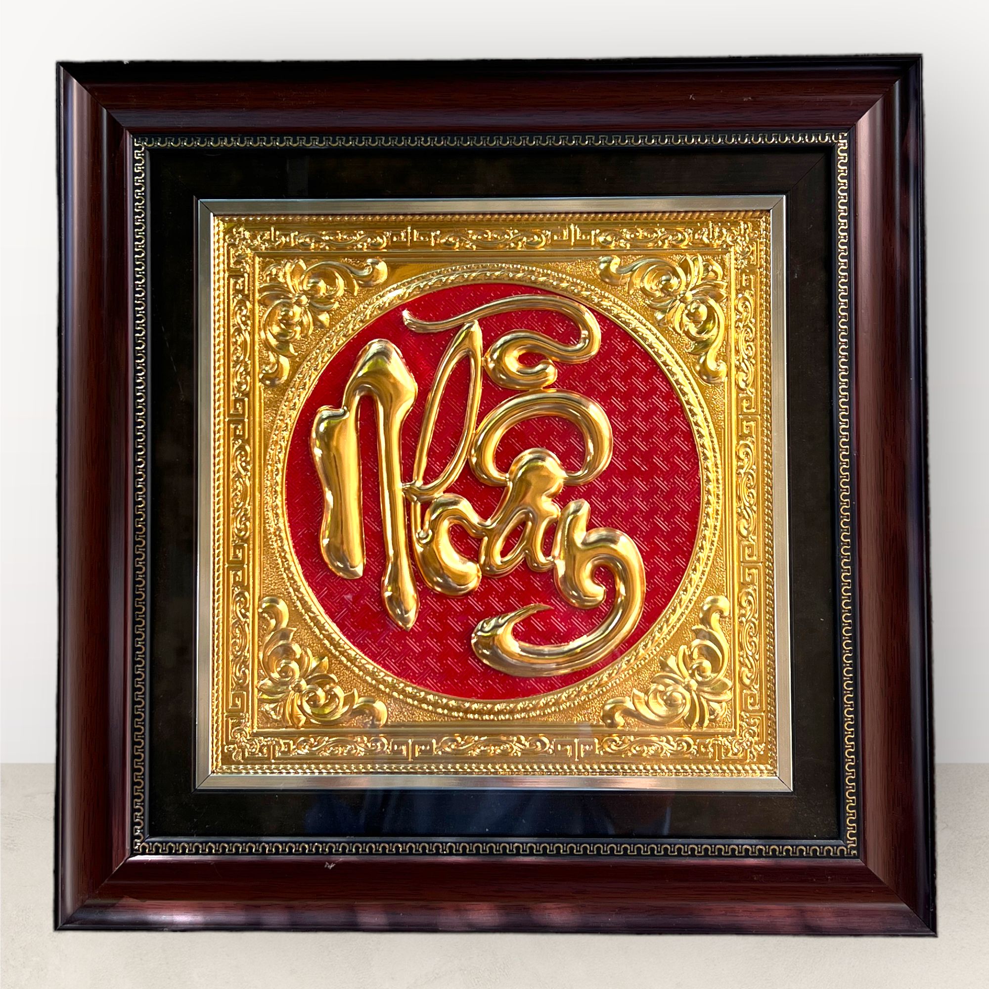  Tranh chữ Nhẫn mạ vàng 24K 42x42cm mẫu 2 