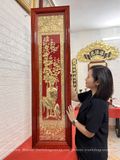  Tranh Tứ Bình Đồng Vàng Mạ Vàng 1m46x41cm 