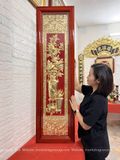  Tranh Tứ Bình Đồng Vàng Mạ Vàng 1m46x41cm 