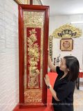  Tranh Tứ Bình Đồng Vàng Mạ Vàng 1m46x41cm 