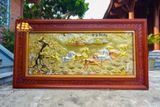  Tranh đồng Mã đáo thành công đồng vàng nền xước dát tam khí 90x170cm mẫu 1 