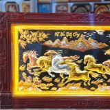  Tranh Mã Đáo Thành Công Đồng Vàng Dát Vàng 1m7x90cm 