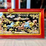  Tranh đồng Mã đáo thành công đồng vàng dát vàng bạc 90x170cm mẫu 2 