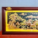  Tranh đồng Mã đáo thành công đồng vàng dát vàng bạc 90x170cm mẫu 4 