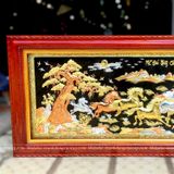  Tranh Mã Đáo Thành Công Đồng Vàng Dát Vàng 1m7x90cm 