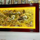  Tranh Mã Đáo Thành Công Đồng Vàng Dát Vàng 1m7x90cm 