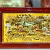  Tranh Mã Đáo Thành Công Đồng Vàng Dát Vàng 1m7x90cm 