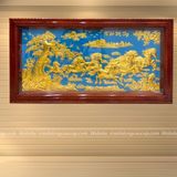  Tranh Mã Đáo Thành Công Đồng Vàng Dát Vàng 2m3x1m2 