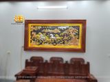  Tranh đồng Mã đáo thành công đồng vàng dát vàng bạc 120x230cm mẫu 3 