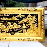 Tranh Mã Đáo Thành Công Đồng Vàng Dát Vàng 2m3x1m2 