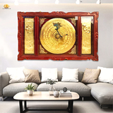  Tranh Trống Hưng Thịnh khung hương KT 1m58x2m59, ĐK 1m2,mạ vàng 24K 