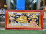  Tranh đồng Thuận buồm xuôi gió đồng đỏ dát vàng bạc 90x170 cm mẫu 2 