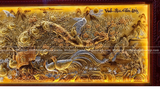  Tranh Vinh Hoa Phú Quý Đồng Vàng Dát Vàng Bạc 1m7x90cm 