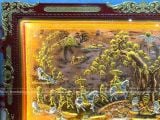  Tranh Vinh Quy Bái Tổ Đồng Đỏ Dát Vàng 1m7x90cm 