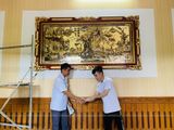  Tranh Vinh Quy Bái Tổ Đồng Vàng Dát Vàng 2m3x1m2 