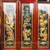  Tranh Tứ Quý Đồng Đỏ Dát Vàng 1m2x40cm 