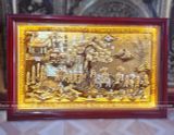  Tranh Vinh Quy Bái Tổ Đồng Vàng Dát Vàng 1m1x70cm 