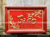  Tranh Tri Ân 68x108cm  không mạ nền đỏ khung sồi 