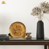  Tranh đĩa Bình An đường kính 21cm mạ vàng 24k 