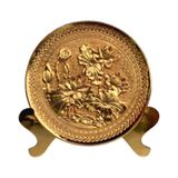  Tranh đĩa Hoa Sen đường kính 21cm dát vàng 24K 