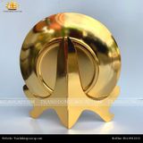  Tranh đĩa Hoa Sen đường kính 21cm dát vàng 24K 