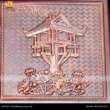  Hộp quà tặng Chùa Một Cột 23x23cm đồng đỏ giả cổ 