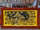  Tranh Vinh Quy Bái Tổ Đồng Vàng Dát Vàng 1m7x90cm 
