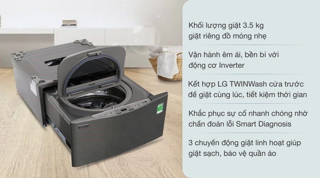 Máy giặt LG TWINWash Mini 3.5 kg T2735NWLV