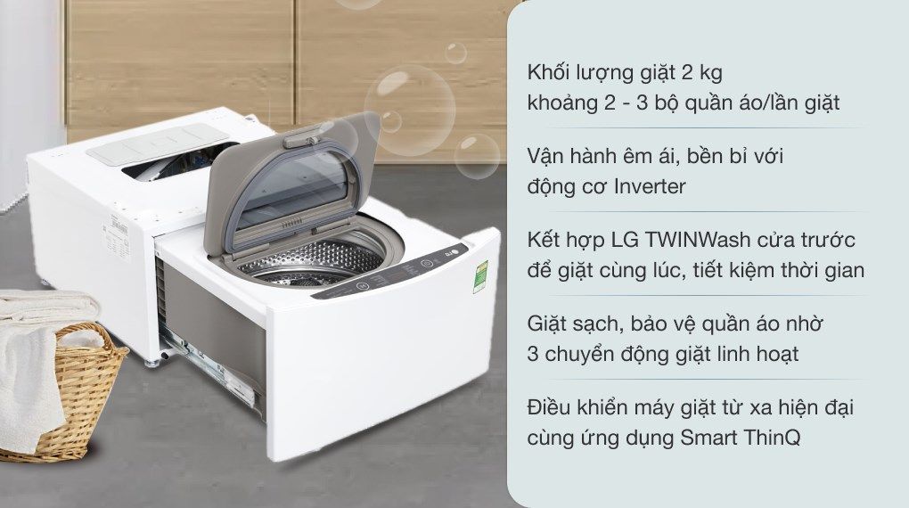 Máy giặt LG TWINWash Mini Inverter 2 kg TG2402NTWW