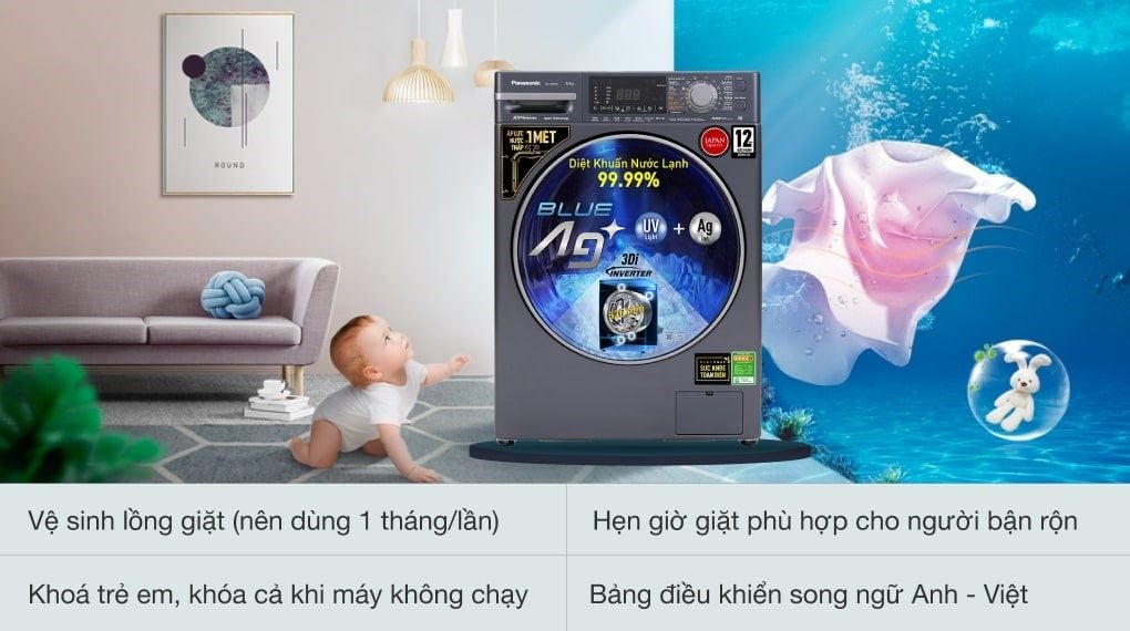 Máy giặt Panasonic Inverter 9.5 Kg NA-V95FX2BVT