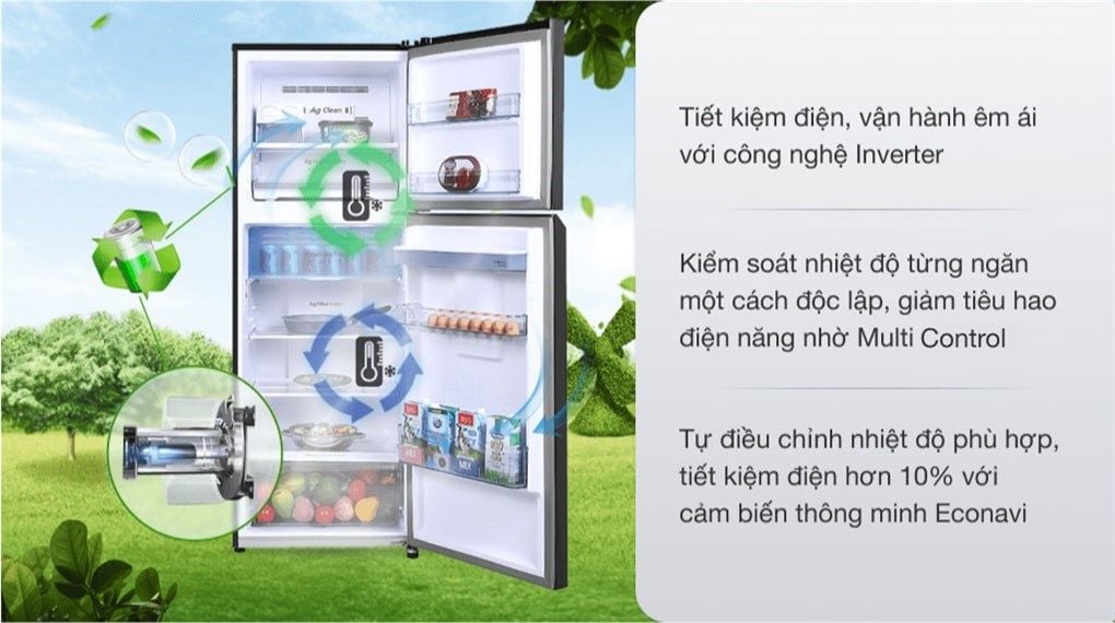 Tủ lạnh Panasonic Inverter 366 lít NR-TL381GPKV