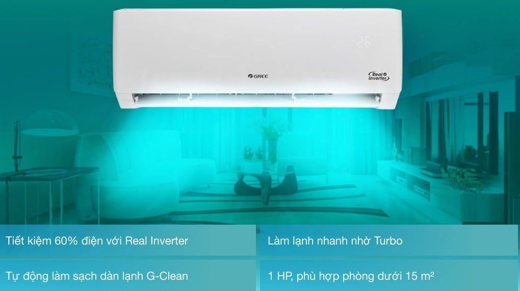Điều hòa 2 chiều Gree Inverter 1 HP GWH09PA-K6D1P4