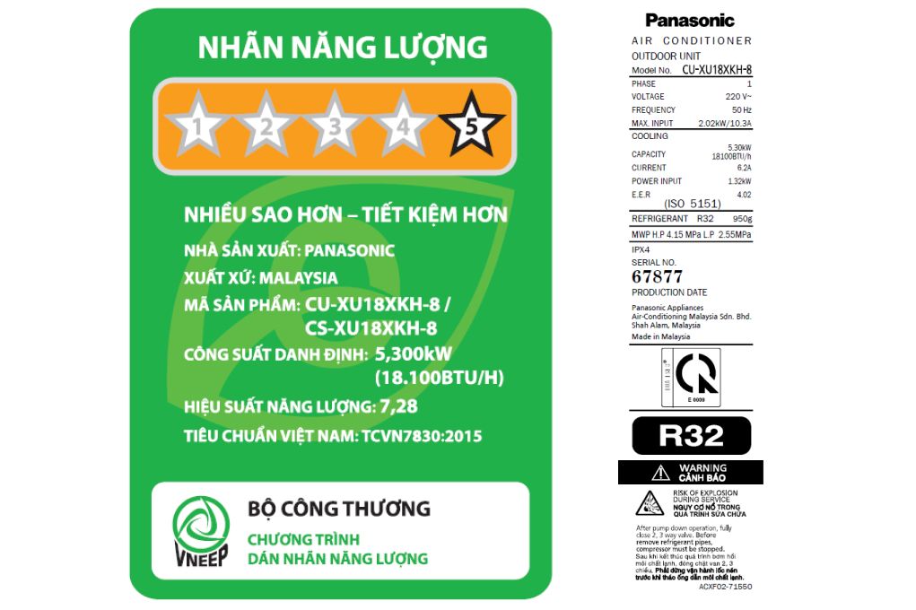 Điều hòa Panasonic Inverter 2 HP CU/CS-XU18XKH-8