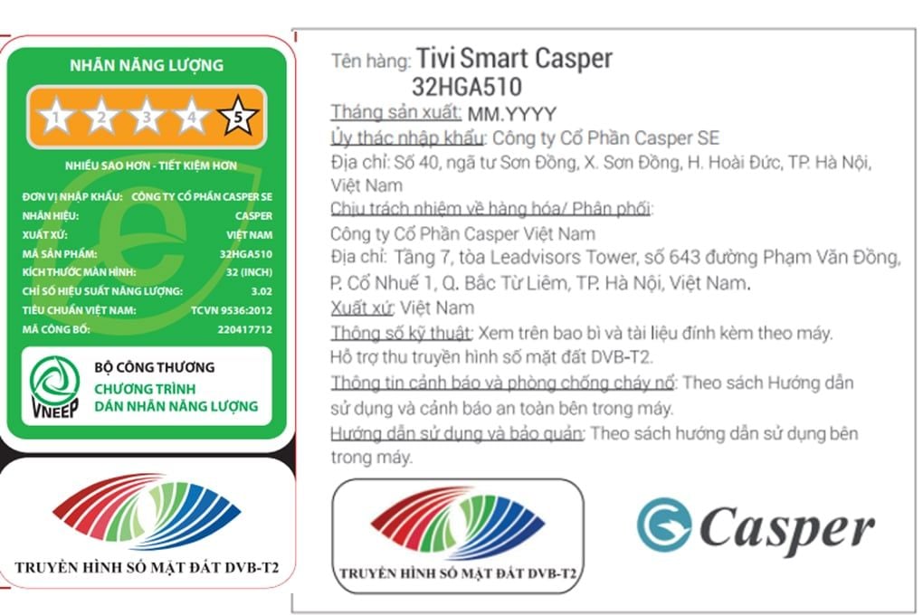 Android Tivi Casper 32 inch 32HGA510