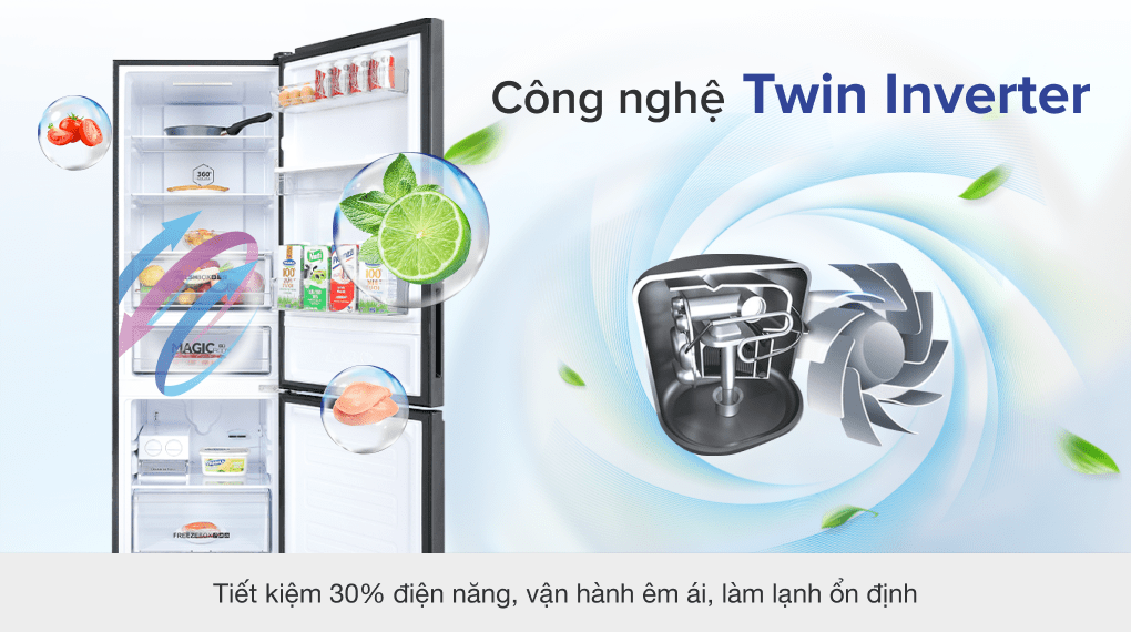 Tủ lạnh Aqua Inverter 320 lít AQR-B399MA(HB)