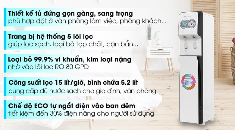 Máy lọc nước RO nóng lạnh Korihome WPK-838 5 lõi