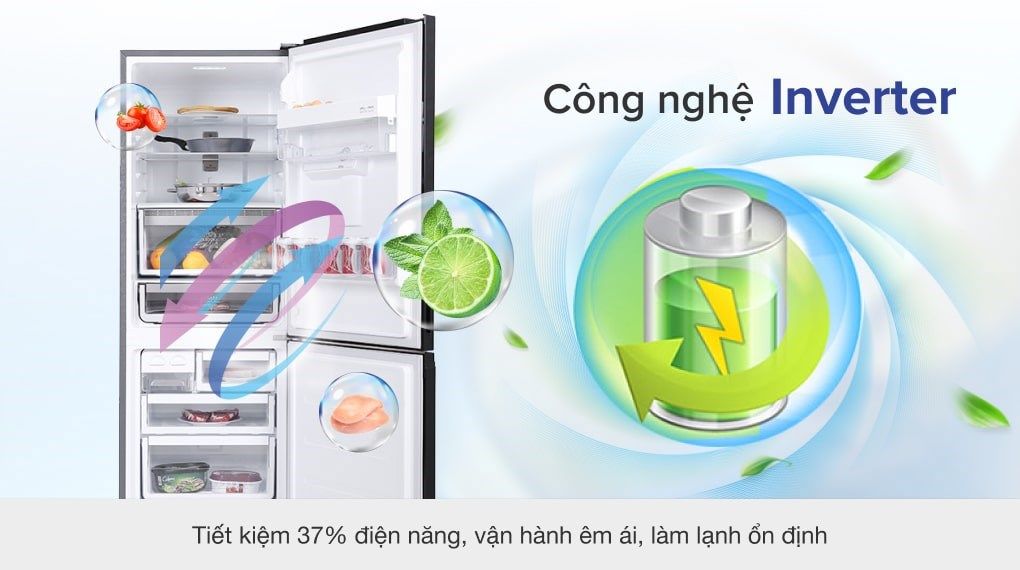 Tủ lạnh Electrolux Inverter 308 lít EBB3442K-A