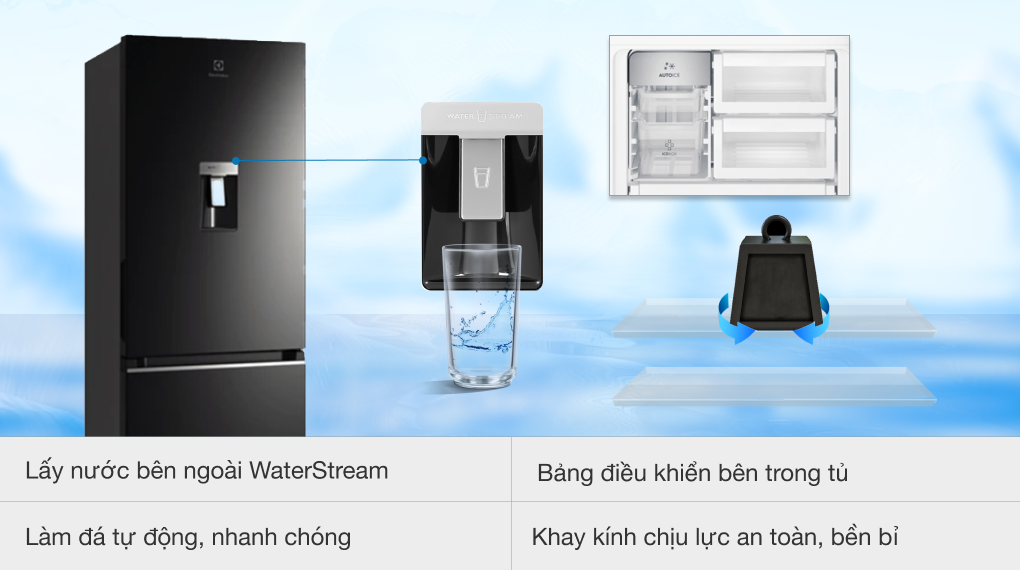 Tủ lạnh Electrolux Inverter 308 lít EBB3462K-H