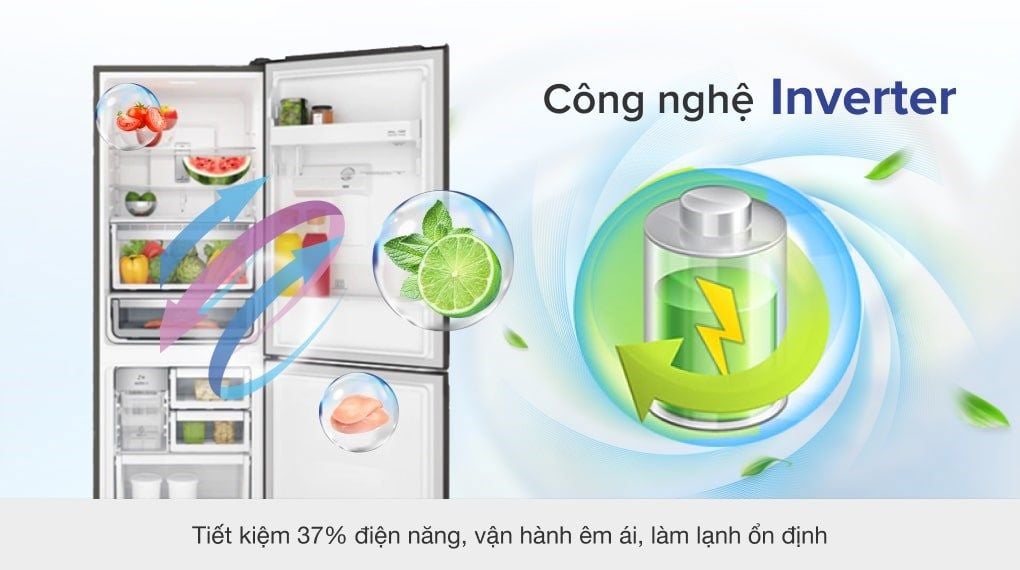 Tủ lạnh Electrolux Inverter 308 lít EBB3462K-H