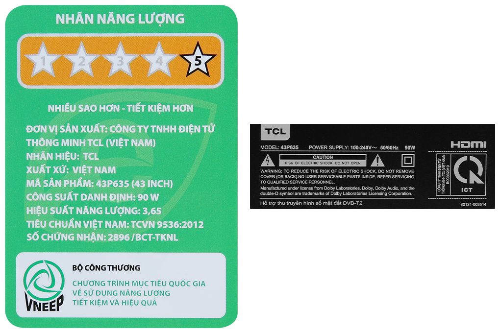 Google Tivi TCL 4K 43 inch 43P635