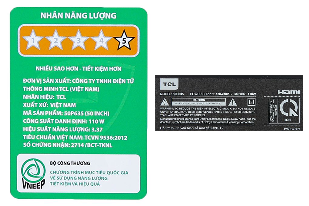 Google Tivi TCL 4K 50 inch 50P635