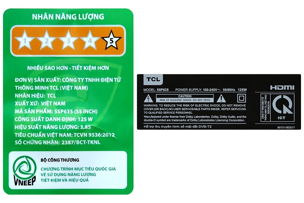 Google Tivi TCL 4K 55 inch 55P635