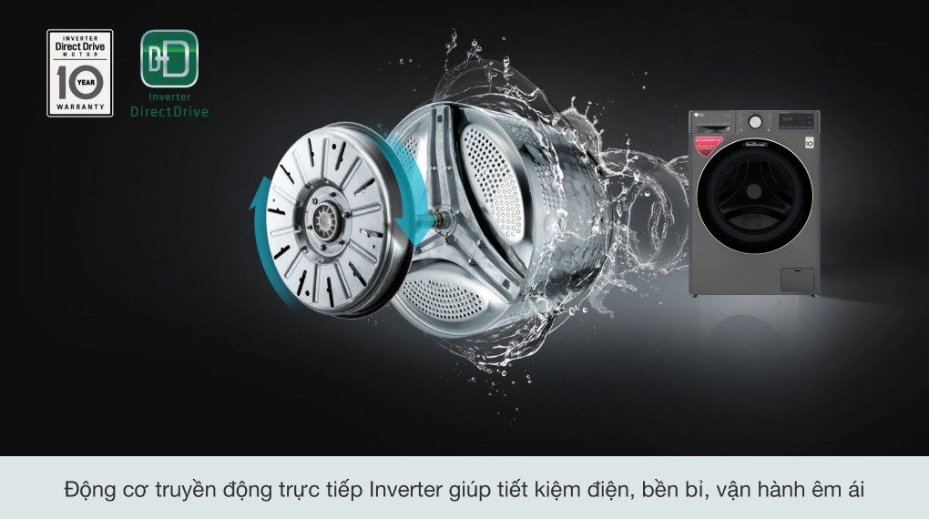 Máy giặt sấy LG Inverter 10.5 kg FV1450H2B