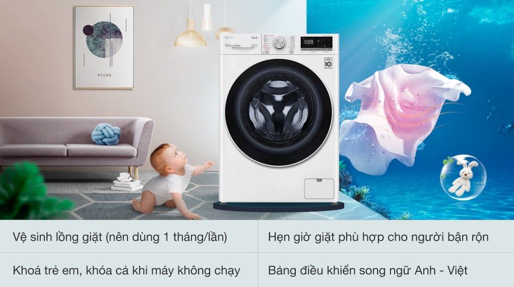 Máy giặt LG Inverter 8.5 kg FV1208S4W