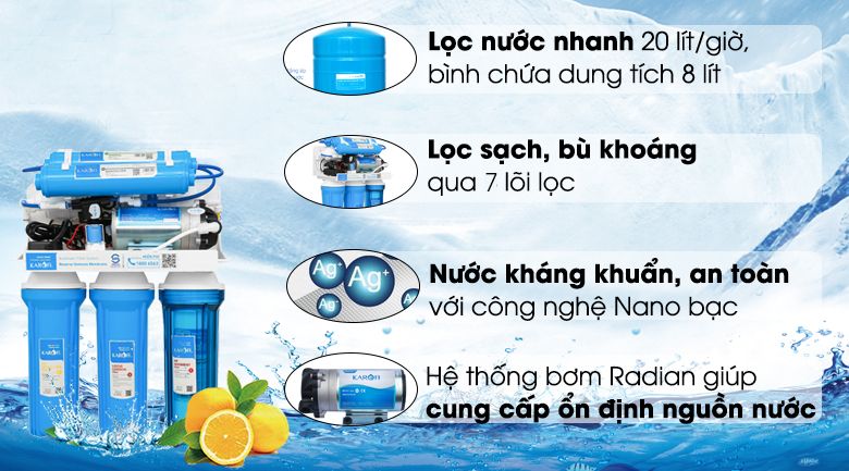 Máy lọc nước RO Karofi S-s217 7 lõi