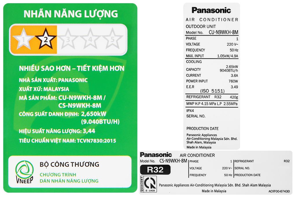 Điều hòa Panasonic 1 HP CU/CS-N9WKH-8