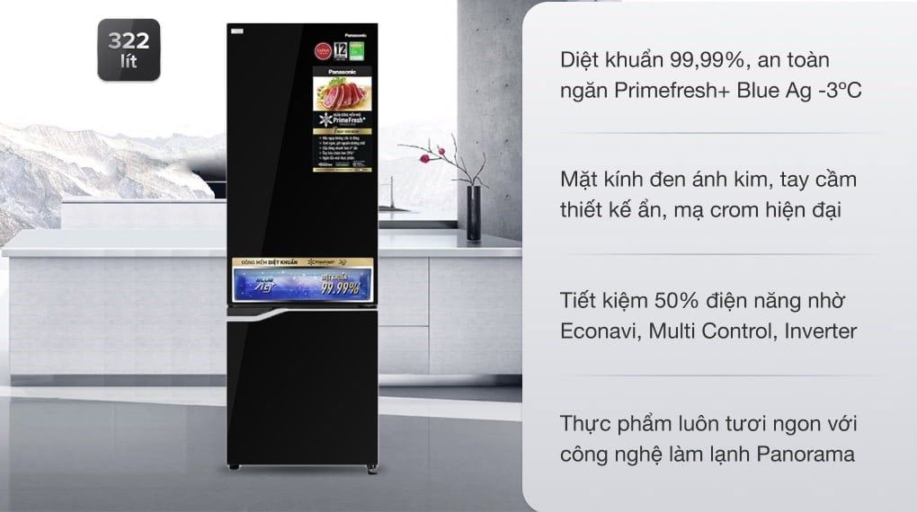 Tủ lạnh Panasonic Inverter 322 lít NR-BV360GKVN