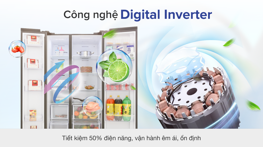 Tủ lạnh Samsung Inverter 647 lít RS62R5001M9/SV